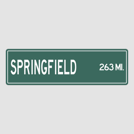 Springfield Distance Street Sign - Sign | Personalised Gift