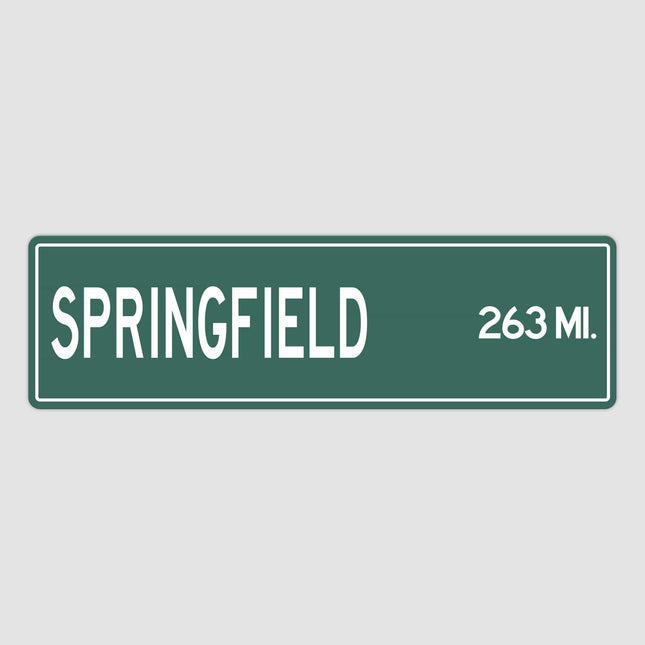 Springfield Distance Street Sign - Sign | Personalised Gift