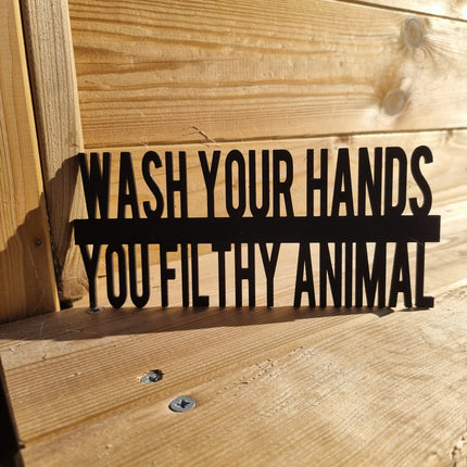 Wash Your Hands, You Filthy Animal Door Topper - Lifestyle Room Setting