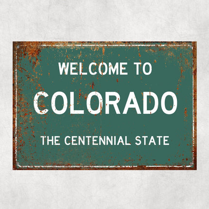 Welcome to Colorado Sign - Close Up Detail View