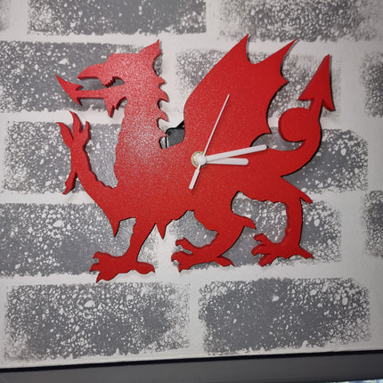 Welsh Dragon 3D Printed Clock - Alternative Angle View