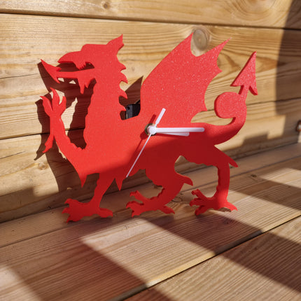 Welsh Dragon 3D Printed Clock - Alternative Angle View