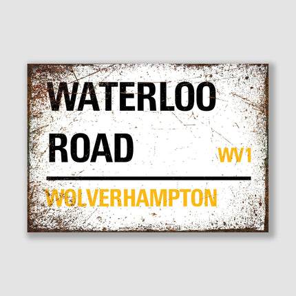 Wolverhampton Waterloo Road Street Sign - Close Up Detail View