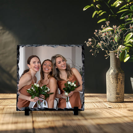Personalised bridesmaid photo slate gift