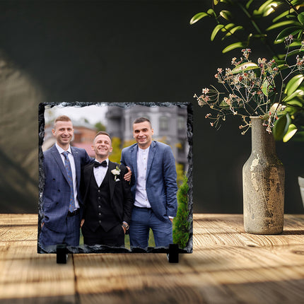 Personalised groom photo slate