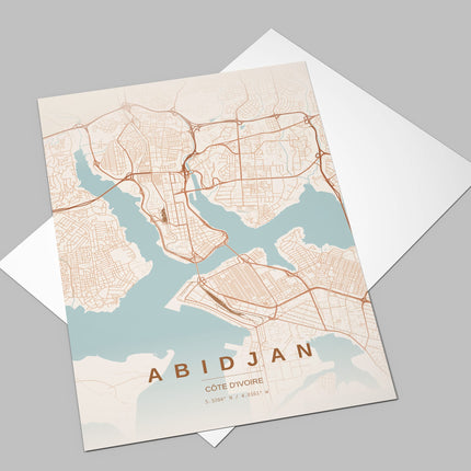 Abidjan Map Art Print - Alternative Angle View