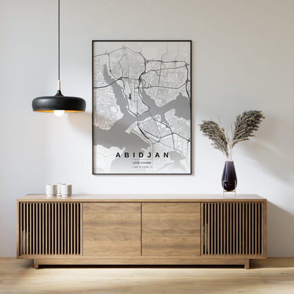 Abidjan Map Art Print - Alternative Angle View
