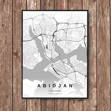 Abidjan Map Art Print - Wall Print | Personalised Gift