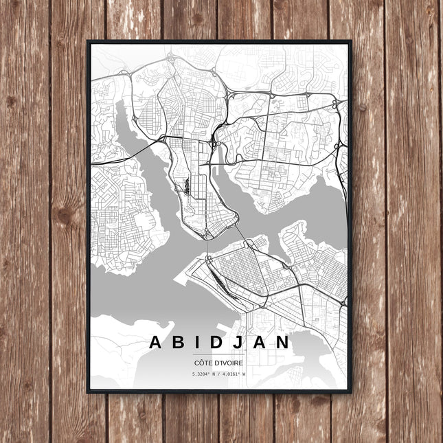 Abidjan Map Art Print - Wall Print | Personalised Gift