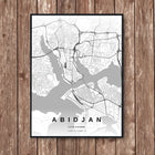 Abidjan Map Art Print - Wall Print | Personalised Gift