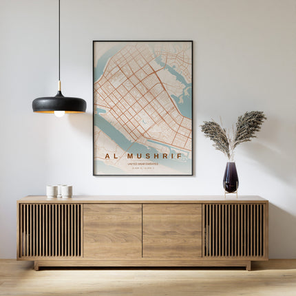 Abu Dhabi Map Art Print - Alternative Angle View