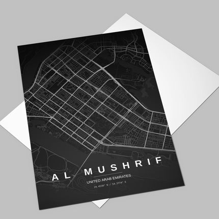 Abu Dhabi Map Art Print - Alternative Angle View