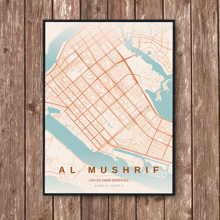 Abu Dhabi Map Art Print - Wall Print | Personalised Gift