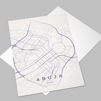 Abuja Map Art Print - Alternative Angle View