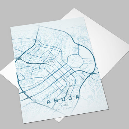 Abuja Map Art Print - Alternative Angle View