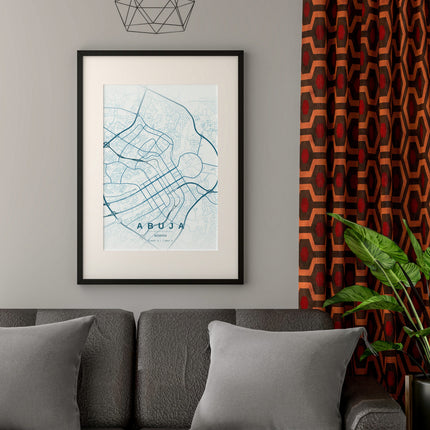 Abuja Map Art Print - Alternative Angle View
