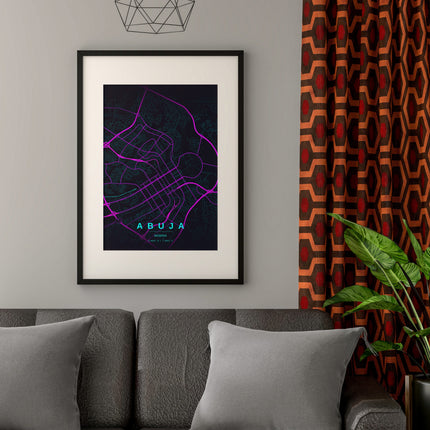 Abuja Map Art Print - Alternative Angle View