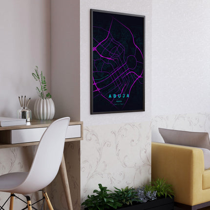 Abuja Map Art Print - Alternative Angle View