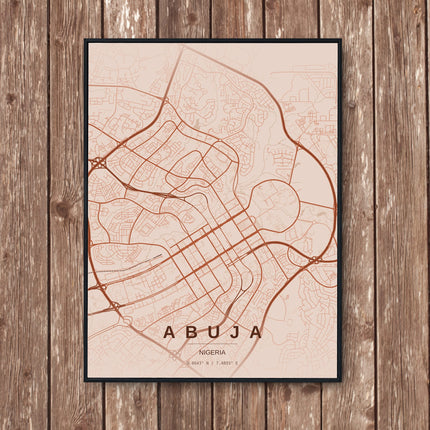 Abuja Map Art Print - Wall Print | Personalised Gift