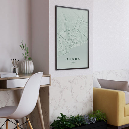 Accra Map Art Print - Alternative Angle View