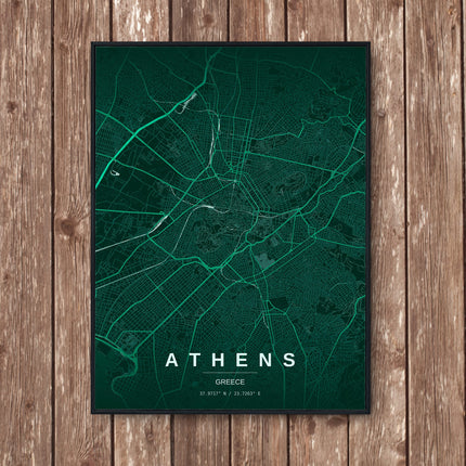 Acropolis Athens Map Art Print - Wall Print | Personalised Gift