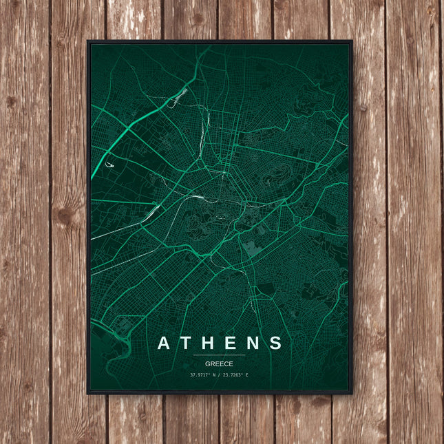 Acropolis Athens Map Art Print - Wall Print | Personalised Gift