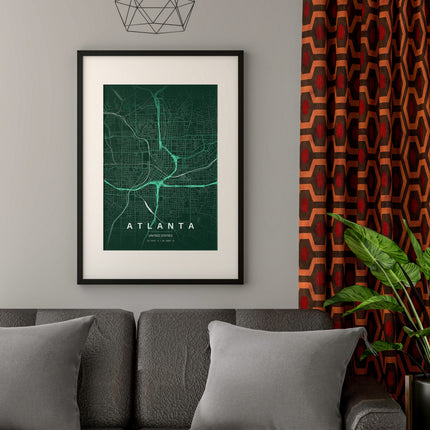 Addis Ababa Map Art Print - Close Up Detail View