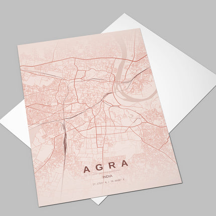 Agra Map Art Print - Lifestyle Room Setting