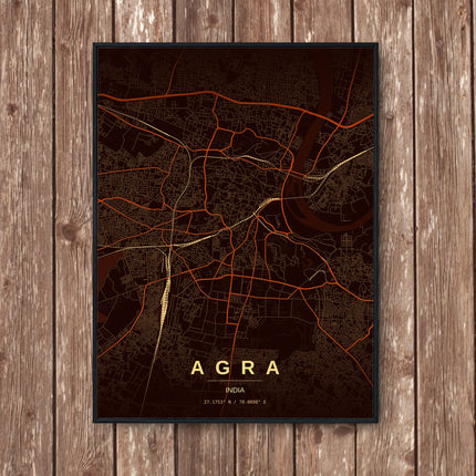 Agra Map Art Print - Wall Print | Personalised Gift