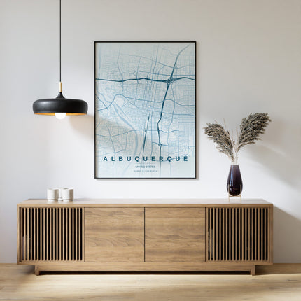 Albuquerque Map Art Print - Alternative Angle View