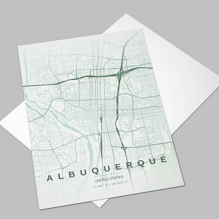 Albuquerque Map Art Print - Lifestyle Room Setting