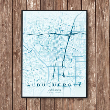 Albuquerque Map Art Print - Wall Print | Personalised Gift