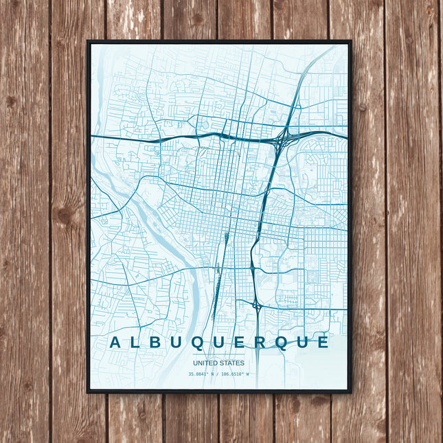 Albuquerque Map Art Print - Wall Print | Personalised Gift