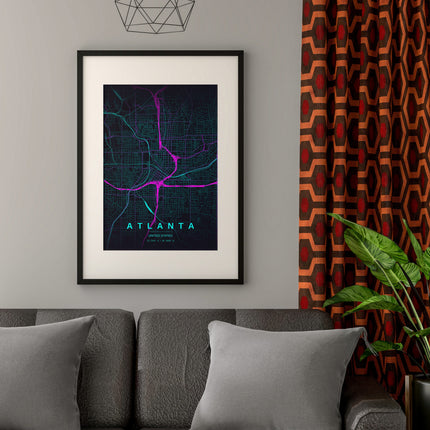 Algiers Map Art Print - Alternative Angle View