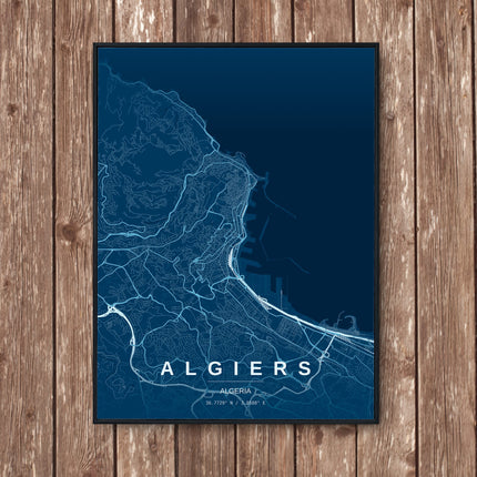 Algiers Map Art Print - Wall Print | Personalised Gift