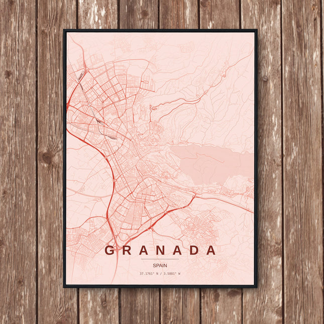 Alhambra Map Art Print - Wall Print | Personalised Gift