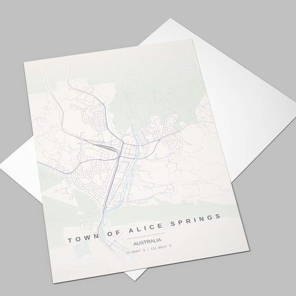 Alice Springs Map Art Print - Alternative Angle View