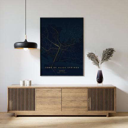 Alice Springs Map Art Print - Alternative Angle View