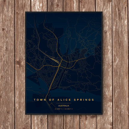 Alice Springs Map Art Print - Wall Print | Personalised Gift
