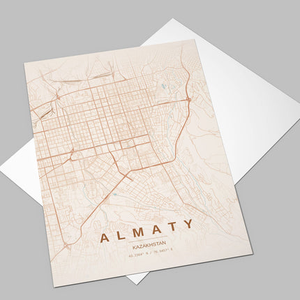 Almaty Map Art Print - Alternative Angle View