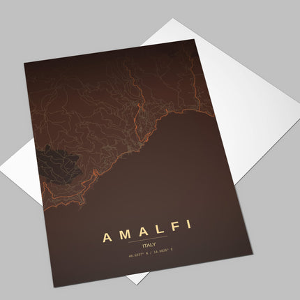 Amalfi Map Art Print - Alternative Angle View