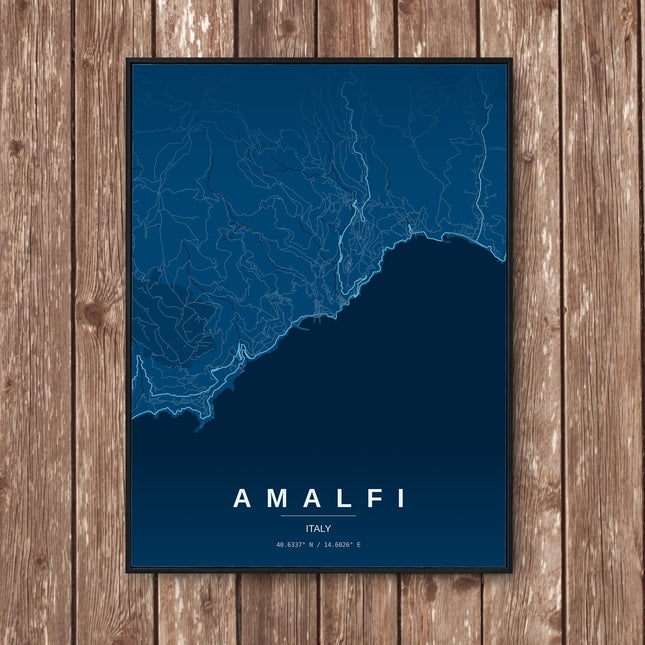 Amalfi Map Art Print - Wall Print | Personalised Gift
