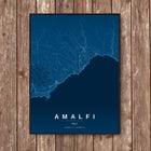 Amalfi Map Art Print - Wall Print | Personalised Gift