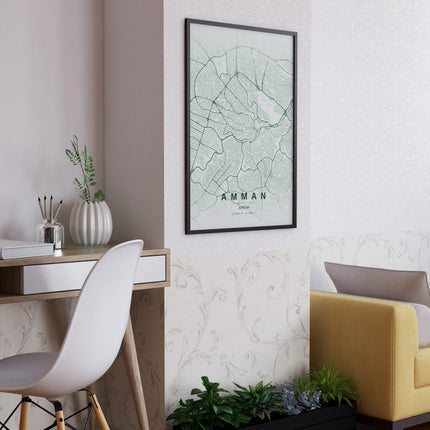 Amman Map Art Print - Alternative Angle View