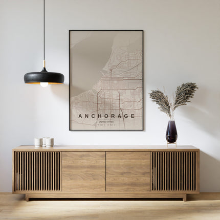 Anchorage Map Art Print - Alternative Angle View
