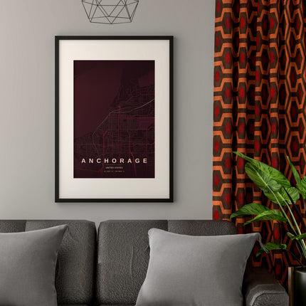 Anchorage Map Art Print - Alternative Angle View