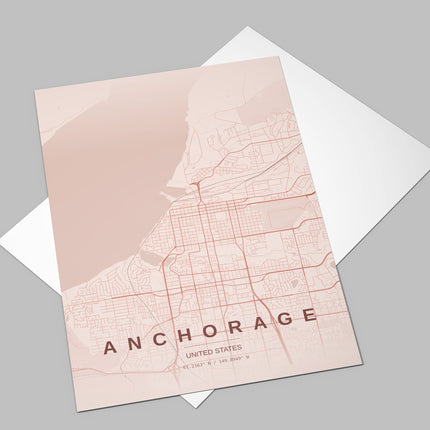 Anchorage Map Art Print - Close Up Detail View