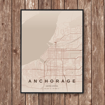 Anchorage Map Art Print - Wall Print | Personalised Gift