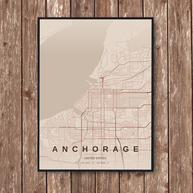 Anchorage Map Art Print - Wall Print | Personalised Gift