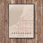 Anchorage Map Art Print - Wall Print | Personalised Gift